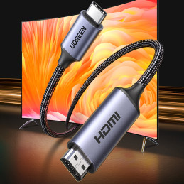 
USB-C – HDMI 2.1 8K 60Hz adapterio laidas, 1,5 m pilkas
