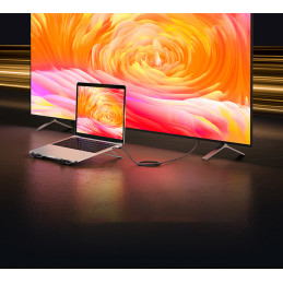 
USB-C – HDMI 2.1 8K 60Hz adapterio laidas, 1,5 m pilkas
