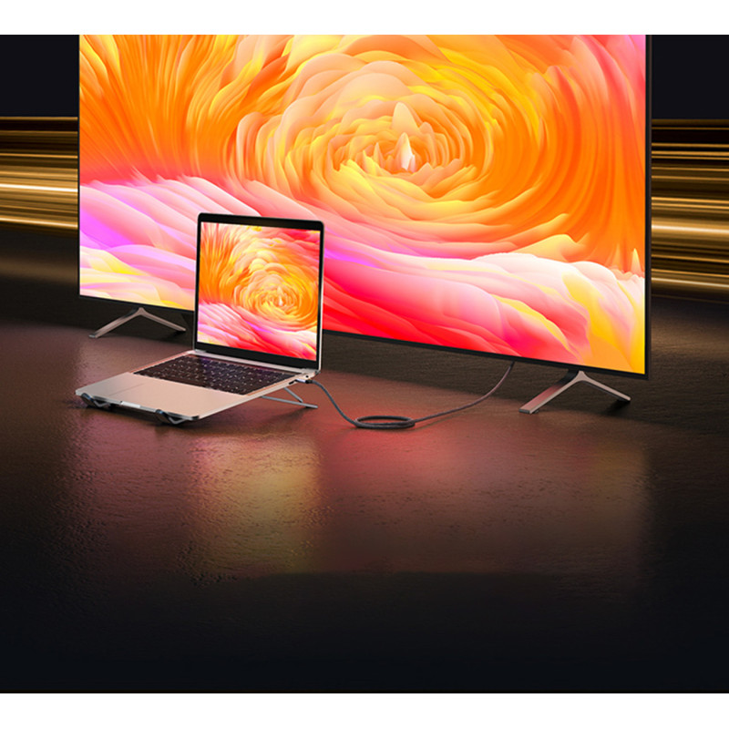 USB-C – HDMI 2.1 8K 60Hz adapterio laidas, 1,5 m pilkas