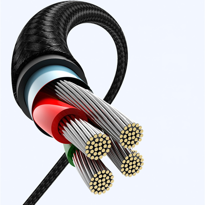 Kampinis USB-C - USB 2.0 laidas 480Mb/ s 3A 3m juodas