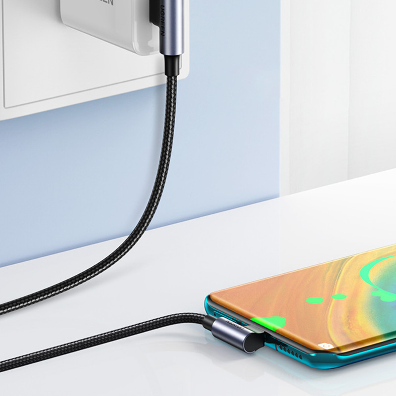 Kampinis USB-C - USB 2.0 laidas 480Mb/ s 3A 3m juodas