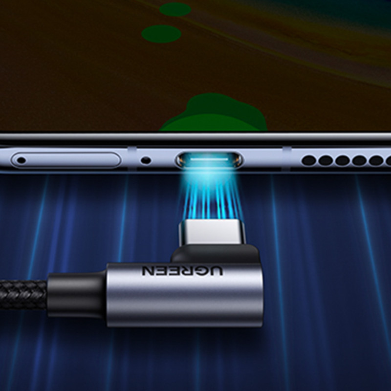 Kampinis USB-C - USB 2.0 laidas 480Mb/ s 3A 3m juodas