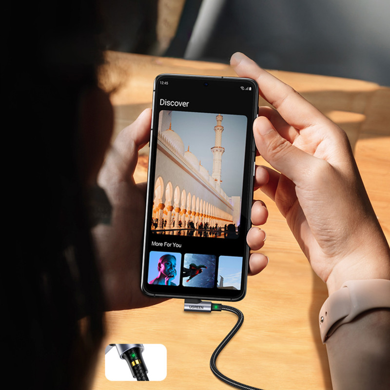 Kampinis USB-C - USB 2.0 laidas 480Mb/ s 3A 3m juodas