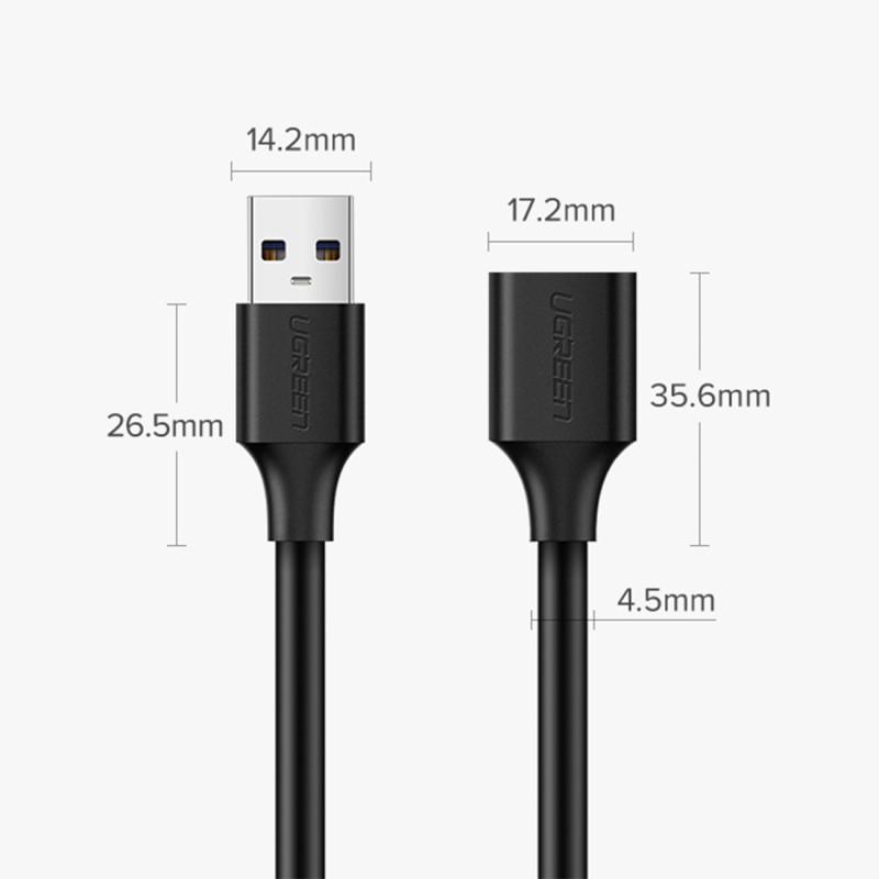 USB 2.0 ilgintuvas 480Mb/ s 3m juodas