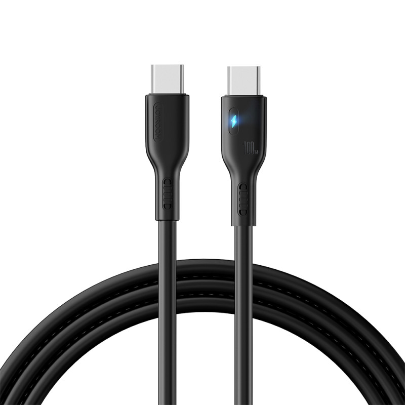 
USB-C laidas su LED 100W, 2m, juodas
