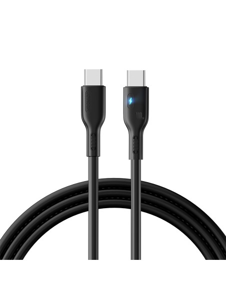 
USB-C laidas su LED 100W, 2m, juodas
