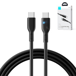 
USB-C laidas su LED 100W, 2m, juodas
