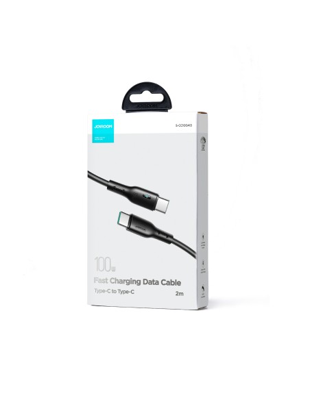 
USB-C laidas su LED 100W, 2m, juodas
