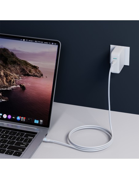 
USB-C laidas su LED 100W, 2m, baltas
