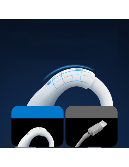 
USB-C laidas su LED 100W, 2m, baltas
