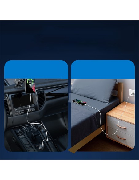 
USB-C laidas su LED 100W, 2m, baltas
