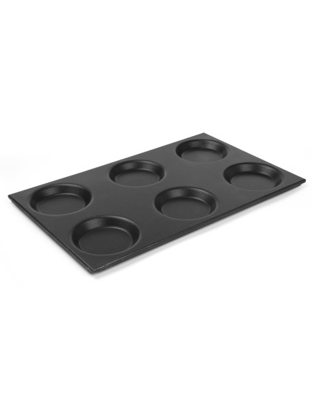 Aliuminio padėklas GN 1/1 su apvaliomis formomis, 125 mm, nepridegančia danga, 530x325 mm Hendi 808757 Aliuminio padėklas GN 1/1 su apvaliomis formomis, 125 mm, nepridegančia danga, 530x325 mm Hendi 808757
