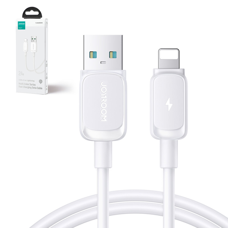 Kabelis iPhone Lightning - USB 2.4A 1.2m baltas