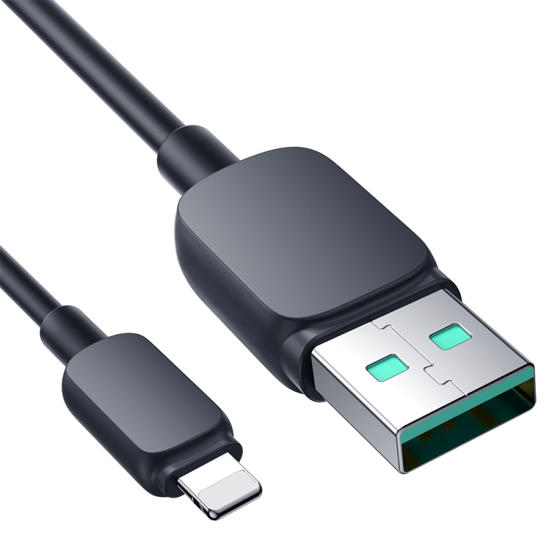 
Kabelis iPhone Lightning - USB 2.4A 1.2m juodas
