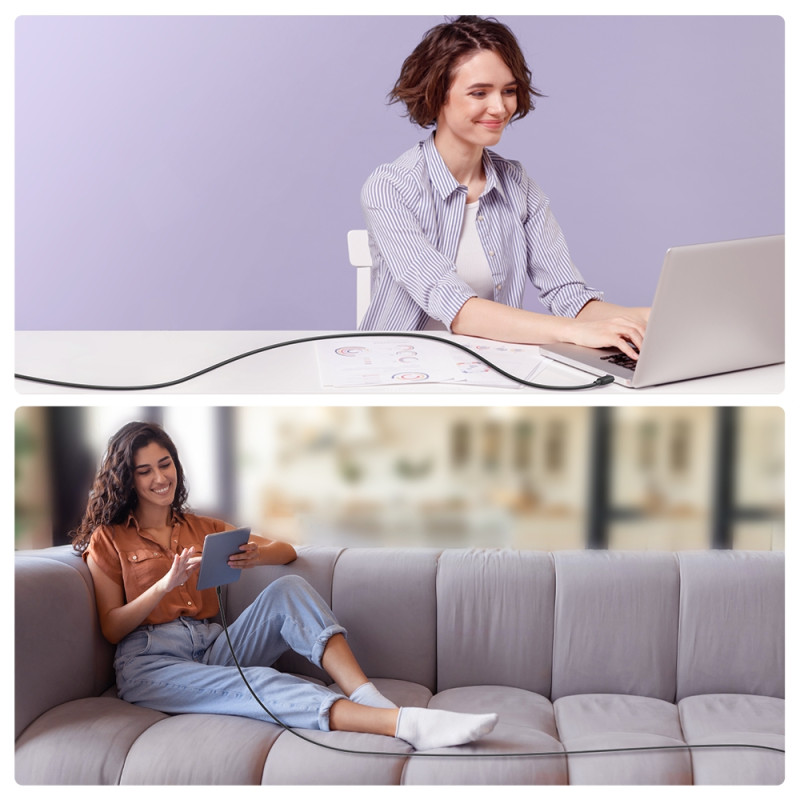 
Kabelis iPhone Lightning - USB 2.4A 1.2m juodas
