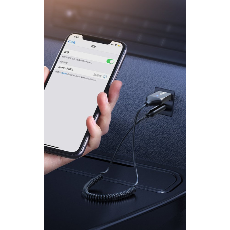 Garso imtuvas Bluetooth 5.3 garso adapteris, USB AUX lizdo laidas, juodas