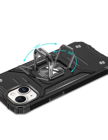 
Šarvuotas dėklas su pirštų laikikliu iPhone 15 Plus Ring Armor, raudonas
