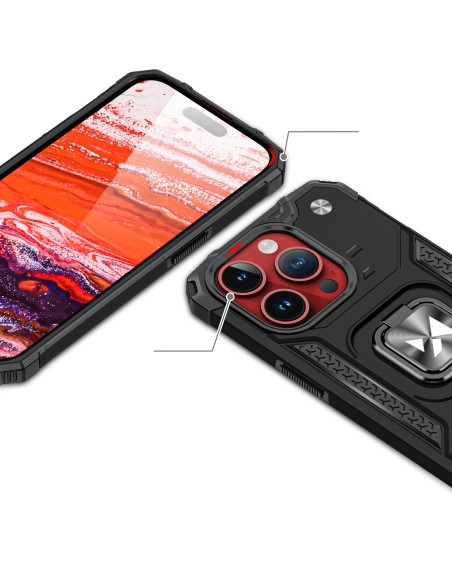 Šarvuotas dėklas su pirštų laikikliu iPhone 15 Pro Ring Armor, juodas
 
Šarvuotas dėklas su pirštų laikikliu iPhone 15 Pro Ring Armor, juodas