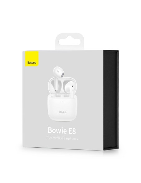 Belaidės Bluetooth 5.0 TWS į ausis įdedamos ausinės, atsparios vandeniui IPX5 E8 baltos spalvos Belaidės Bluetooth 5.0 TWS į ausis įdedamos ausinės, atsparios vandeniui IPX5 E8 baltos spalvos