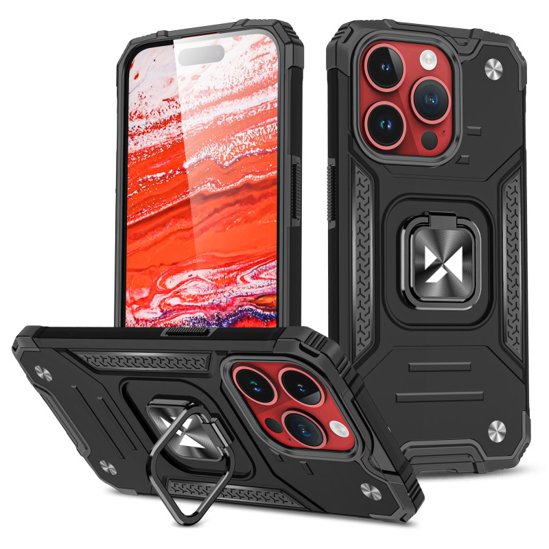 Šarvuotas dėklas su pirštų laikikliu iPhone 15 Pro Max Ring Armor, juodas
Šarvuotas dėklas su pirštų laikikliu iPhone 15 Pro Max Ring Armor, juodas