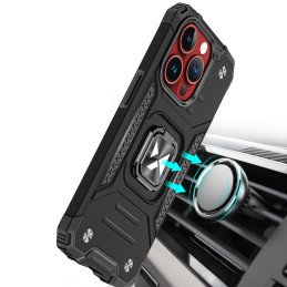 
Šarvuotas dėklas su pirštų laikikliu iPhone 15 Pro Max Ring Armor, juodas
