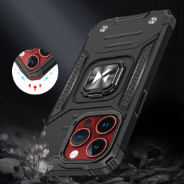 
Šarvuotas dėklas su pirštų laikikliu iPhone 15 Pro Max Ring Armor, juodas
