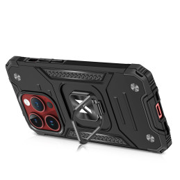 
Šarvuotas dėklas su pirštų laikikliu iPhone 15 Pro Max Ring Armor, raudonas
