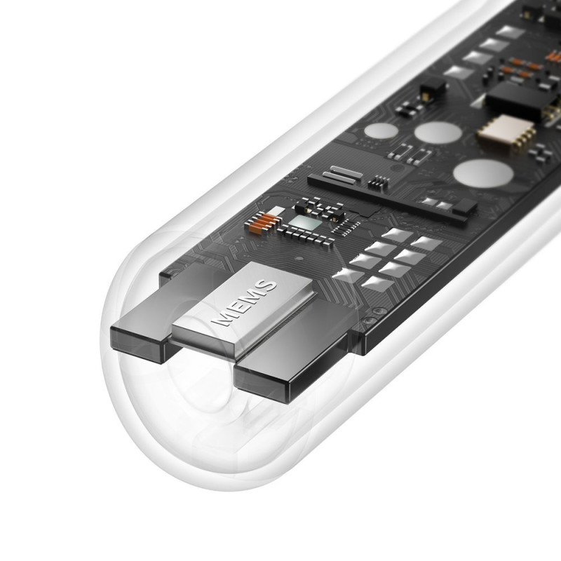 Belaidės Bluetooth 5.0 TWS į ausis įdedamos ausinės, atsparios vandeniui IPX5 E8 baltos spalvos