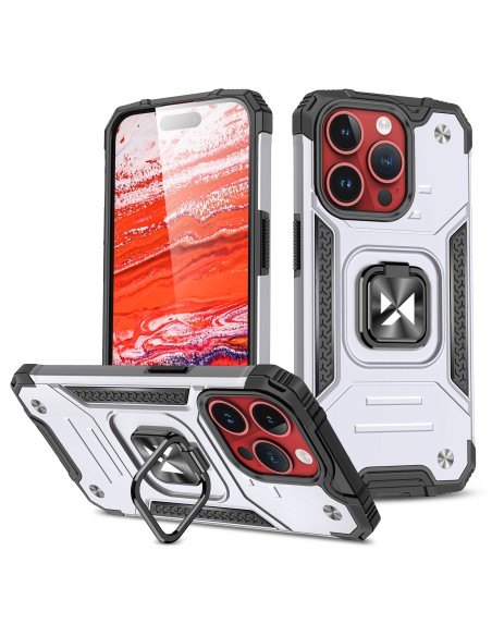 Šarvuotas dėklas su pirštų laikikliu iPhone 15 Pro Max Ring Armor, sidabrinis
 
Šarvuotas dėklas su pirštų laikikliu iPhone 15 Pro Max Ring Armor, sidabrinis