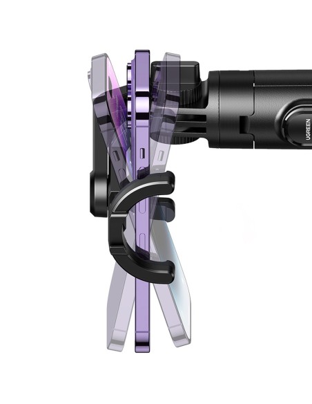 
Selfie lazda, teleskopinė telefono lazda su stovu ir Bluetooth nuotolinio valdymo pulteliu, 1,5 m, juoda
