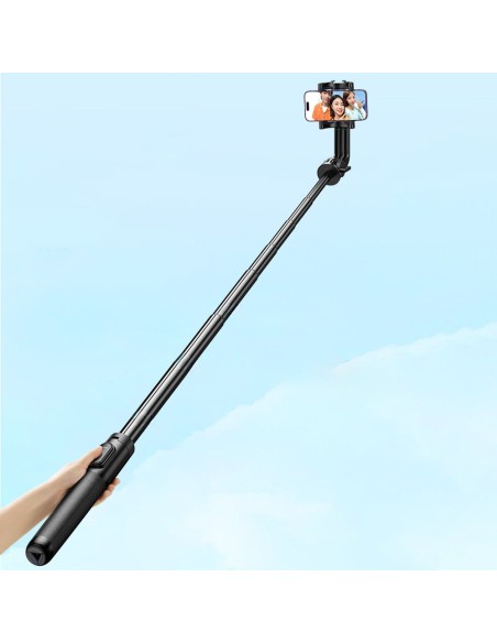 
Selfie lazda, teleskopinė telefono lazda su stovu ir Bluetooth nuotolinio valdymo pulteliu, 1,5 m, juoda
