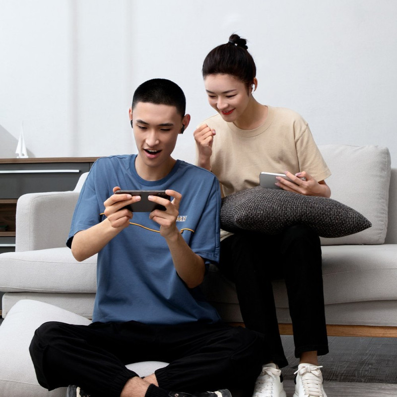 Belaidės Bluetooth 5.0 TWS į ausis įdedamos ausinės, atsparios vandeniui IPX5 E8 baltos spalvos