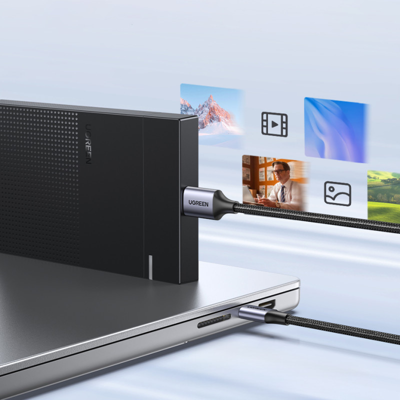 SSD disko laidas USB-C – micro USB-B 3.0 5Gb/ s 3A 1m pilkas