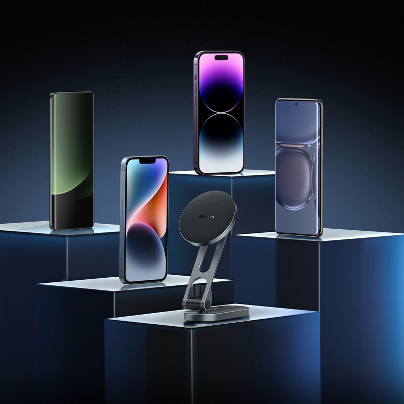 Magnetinis automobilinis telefono laikiklis T-Space kabinai, sidabrinis