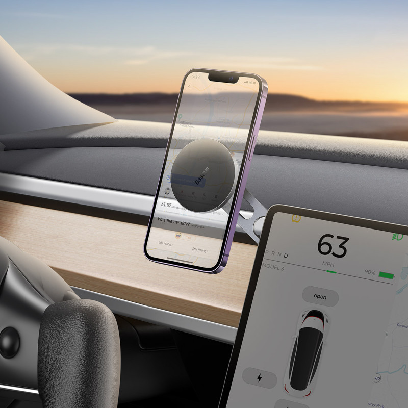 Magnetinis automobilinis telefono laikiklis T-Space kabinai, sidabrinis