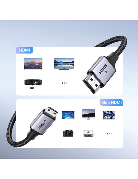 Mini HDMI – HDMI 8K adapterio laidas, 2m, pilkas
 
Mini HDMI – HDMI 8K adapterio laidas, 2m, pilkas