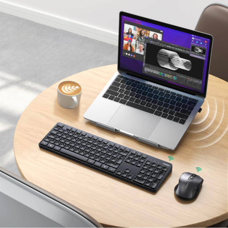 SET Belaidė kompiuterio pelė ir klaviatūra 2.4Ghz juoda