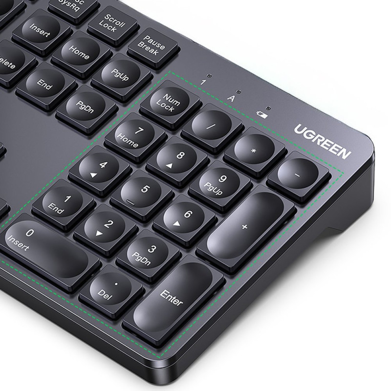 NumLock 2.4GHz belaidė klaviatūra kompiuteriui, juoda