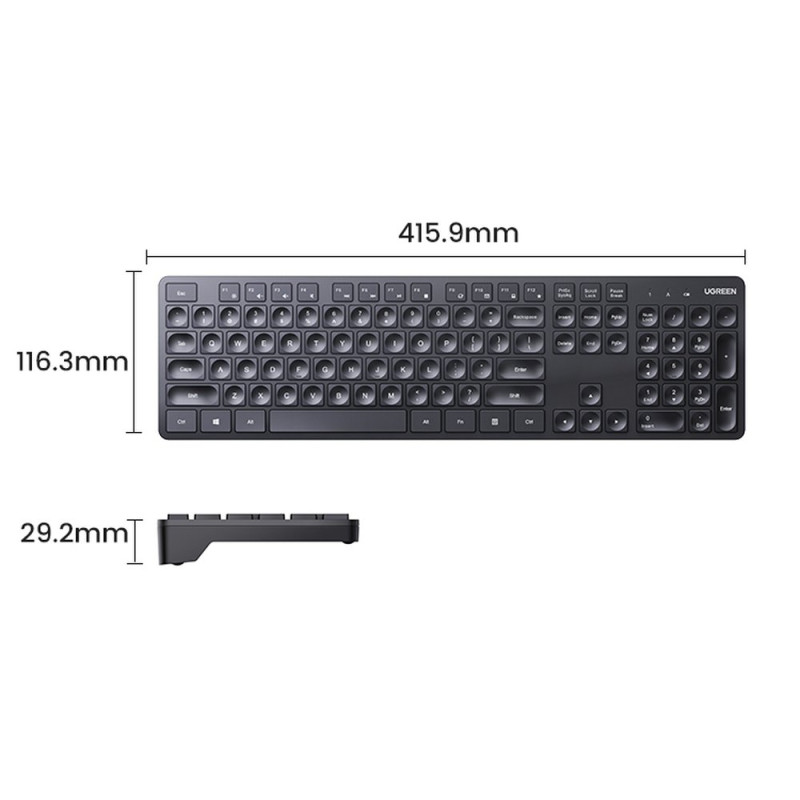 NumLock 2.4GHz belaidė klaviatūra kompiuteriui, juoda