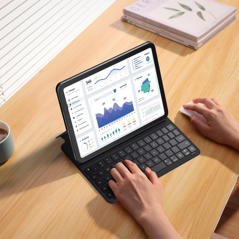 Dėklas su klaviatūra, skirta iPad Air 4/ 5 10,9" / iPad Pro 11" + USB-C laidas Brilliance Series juodas