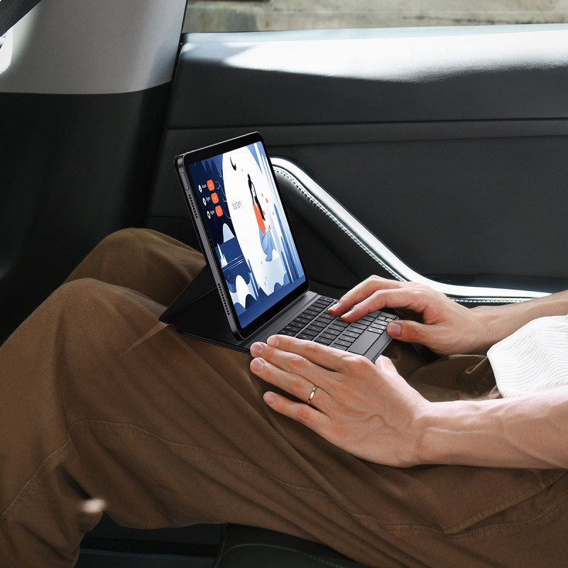 Dėklas su klaviatūra, skirta iPad Air 4/ 5 10,9" / iPad Pro 11" + USB-C laidas Brilliance Series juodas