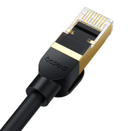 
Greitas kabelis LAN Ethernet tinklo kabelis RJ-45 cat.8 40Gbps apvalus 1,5 m juodas
