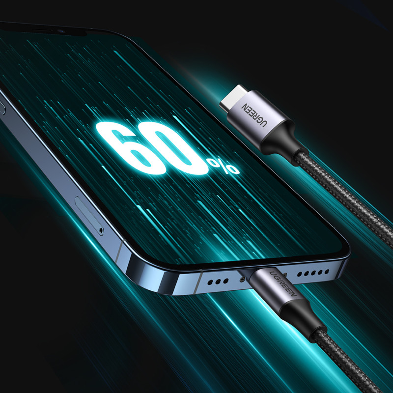 Kabelis iPhone Lightning - USB-C 2.0 MFi 2m, pilkas