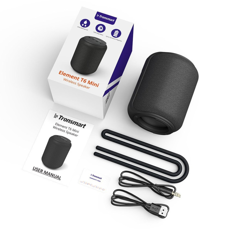 Tronsmart T6 Bluetooth 5.3 15W mini belaidė garsiakalbė juoda