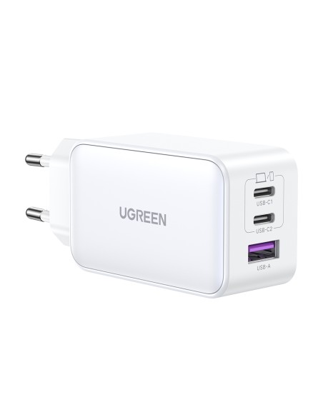 
GaN 65W USB-A / 2x USB-C greitas įkroviklis, baltas
