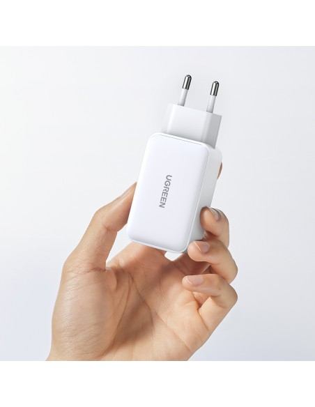 
GaN 65W USB-A / 2x USB-C greitas įkroviklis, baltas
