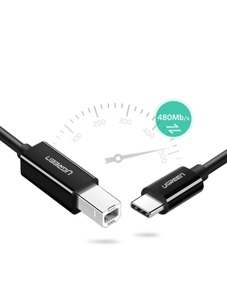
Kabelis spausdintuvui, fakso skaitytuvui, USB-C - USB-B, 1m, juodas
