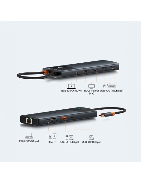 10 viename HUB adapteris USB-C prie USB-C PD / 3x USB-A / 2x HDMI / RJ-45 / SD / TF juodas
 
10 viename HUB adapteris USB-C prie USB-C PD / 3x USB-A / 2x HDMI / RJ-45 / SD / TF juodas