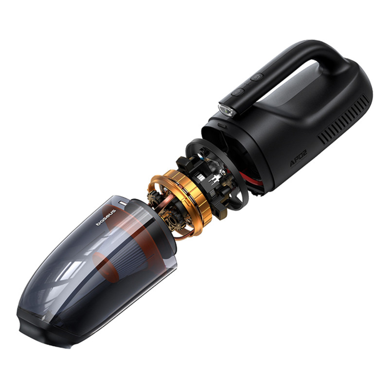 Baseus AP02 6000Pa 130W rankinis automobilinis dulkių siurblys, juodas