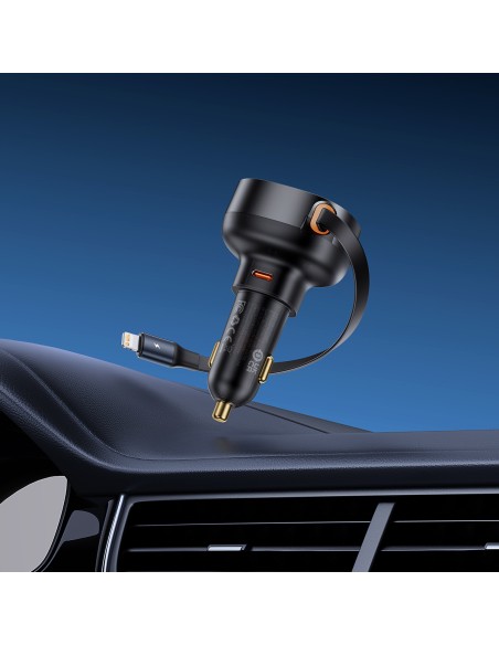 Automobilinis įkroviklis su ištraukiamu laidu iPhone Lightning USB-C 60W, juodas
 
Automobilinis įkroviklis su ištraukiamu laidu iPhone Lightning USB-C 60W, juodas